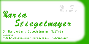 maria stiegelmayer business card